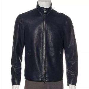 John Varvatos mainline blue leather jacket